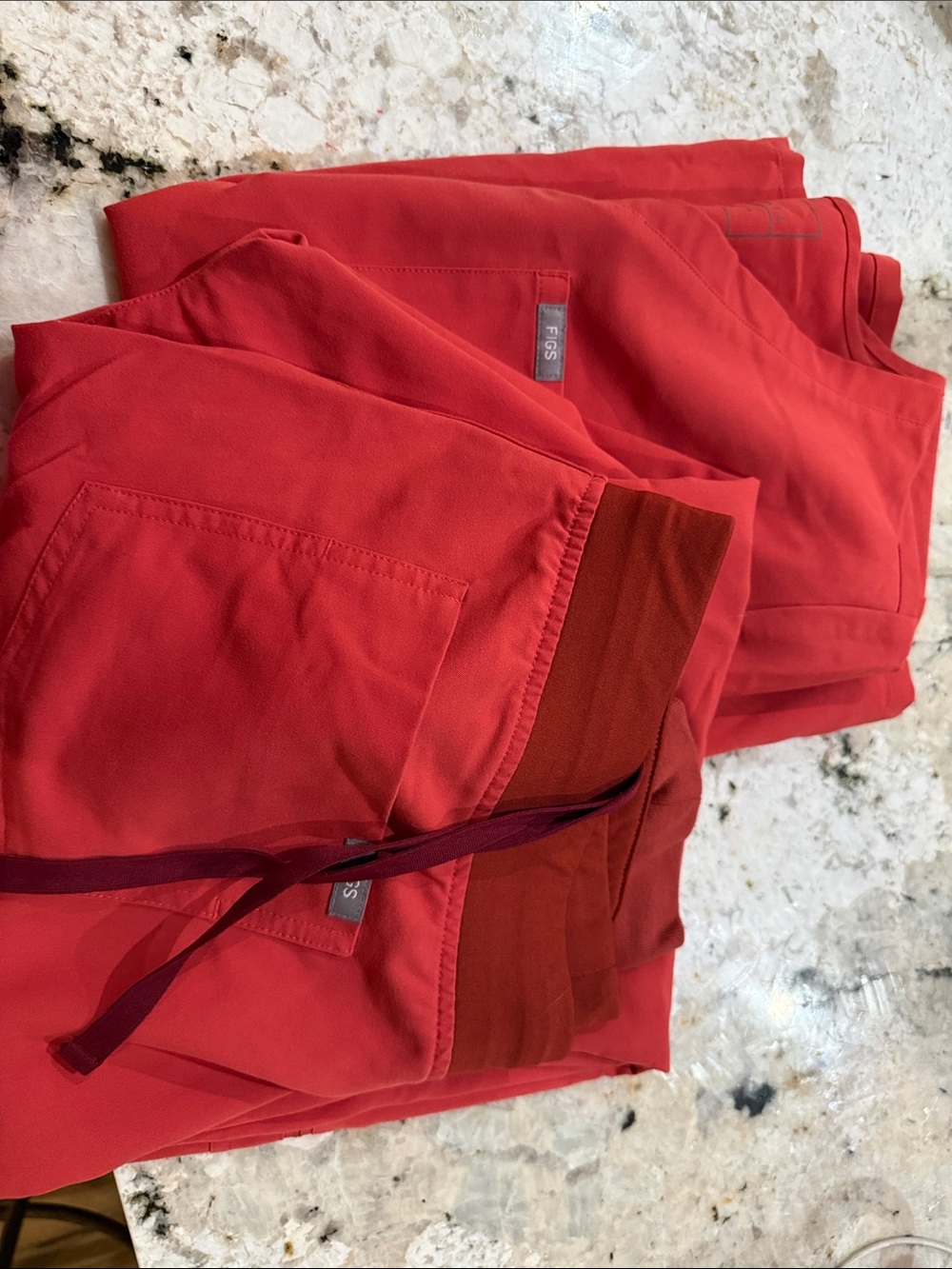 Figs Men’s Red Technical Collection V-Neck Shirt